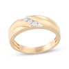 Thumbnail Image 1 of Men's Diamond Three-Stone Wedding Band 1/10 ct tw 10K Yellow Gold