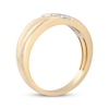 Thumbnail Image 2 of Men's Diamond Three-Stone Wedding Band 1/10 ct tw 10K Yellow Gold