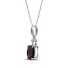 Thumbnail Image 2 of Cushion-Cut Rhodolite Garnet & Diamond Accent Drop Necklace 10K White Gold 18&quot;