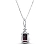 Thumbnail Image 3 of Cushion-Cut Rhodolite Garnet & Diamond Accent Drop Necklace 10K White Gold 18&quot;