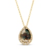 Thumbnail Image 1 of Le Vian Pear-Shaped Aquadite Necklace 1/3 ct tw Diamonds 14K Honey Gold 19&quot;