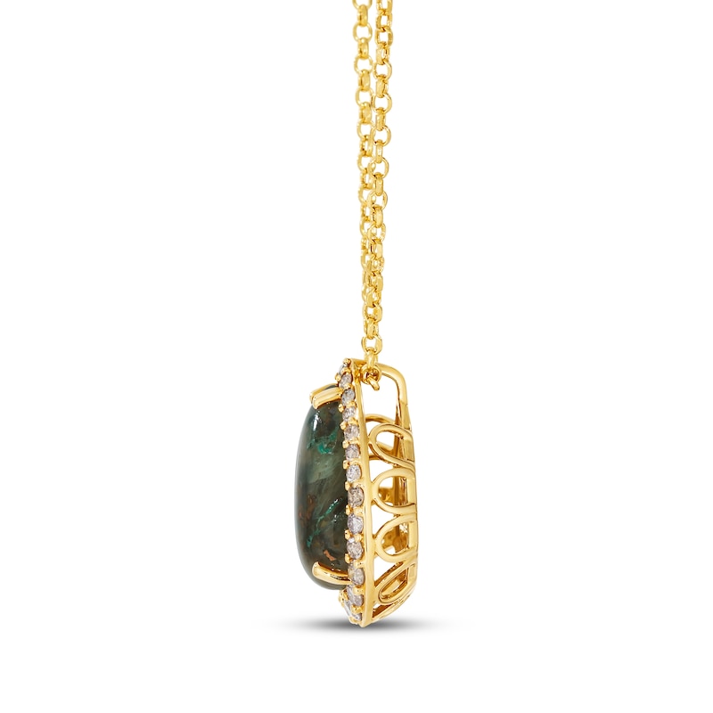 Main Image 2 of Le Vian Pear-Shaped Aquadite Necklace 1/3 ct tw Diamonds 14K Honey Gold 19&quot;