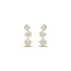 Thumbnail Image 2 of Diamond Three-Stone Squiggle Drop Earrings 1/4 ct tw 10K Yellow Gold