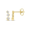 Thumbnail Image 3 of Diamond Three-Stone Squiggle Drop Earrings 1/4 ct tw 10K Yellow Gold