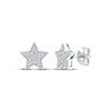 Thumbnail Image 1 of Multi-Diamond Pavé Star Stud Earrings 1/6 ct tw 10K White Gold