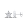 Thumbnail Image 3 of Multi-Diamond Pavé Star Stud Earrings 1/6 ct tw 10K White Gold