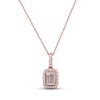 Thumbnail Image 1 of Aquamarine & Diamond Necklace 1/8 ct tw Round-cut 10K Rose Gold 18&quot;