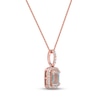 Thumbnail Image 2 of Aquamarine & Diamond Necklace 1/8 ct tw Round-cut 10K Rose Gold 18&quot;