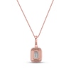 Thumbnail Image 3 of Aquamarine & Diamond Necklace 1/8 ct tw Round-cut 10K Rose Gold 18&quot;