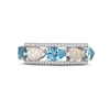 Thumbnail Image 3 of Swiss Blue Topaz/Lab-Created Opal/White Lab-Created Sapphire Ring Sterling Silver