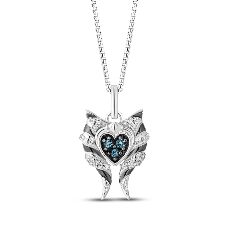 Main Image 1 of Star Wars Ahsoka Tano London Blue Topaz & Diamond Necklace 1/10 ct tw Sterling Silver 18&quot;