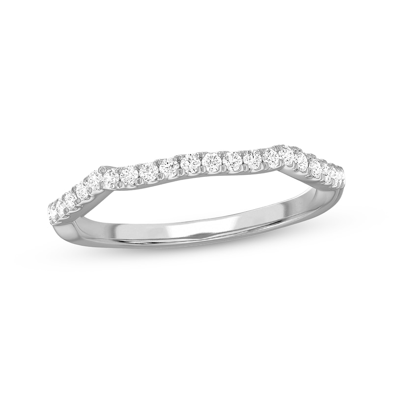 Main Image 1 of Lab-Grown Diamonds by KAY Contour Wedding Band 1/8 ct tw 14K White Gold