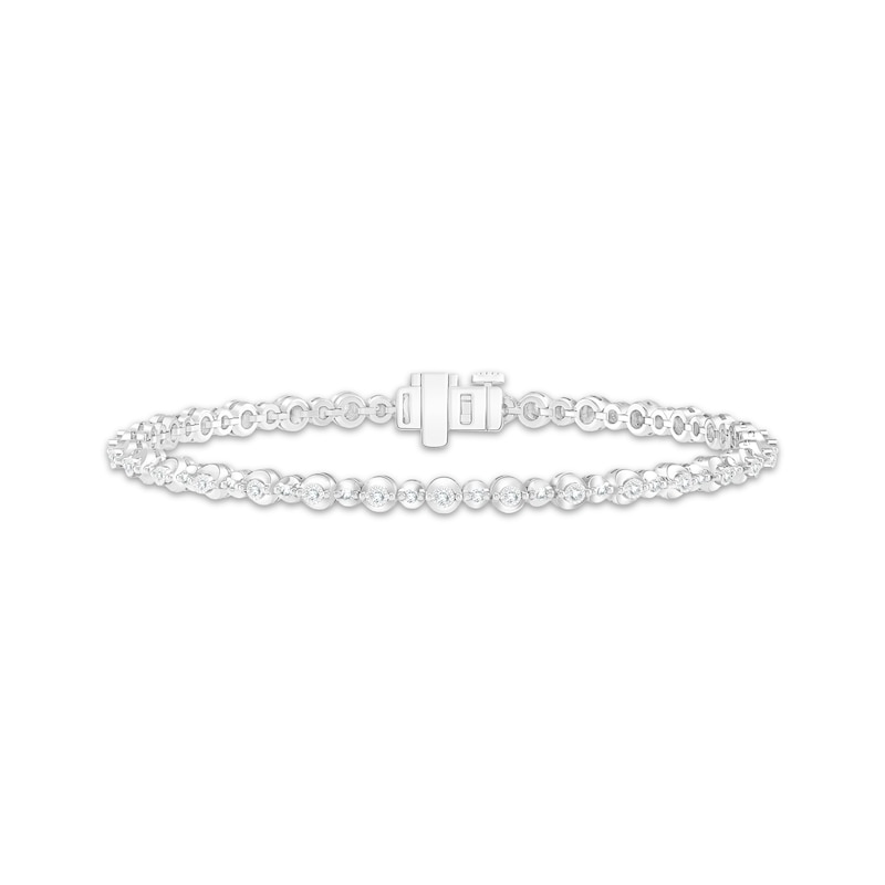 Main Image 1 of Diamond Bubble Bracelet 1/2 ct tw 10K White Gold 7.25&quot;