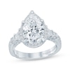 Thumbnail Image 1 of Monique Lhuillier Bliss Pear-Shaped Lab-Grown Diamond Halo Engagement Ring 4 ct tw 18K White Gold