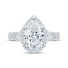 Thumbnail Image 4 of Monique Lhuillier Bliss Pear-Shaped Lab-Grown Diamond Halo Engagement Ring 4 ct tw 18K White Gold