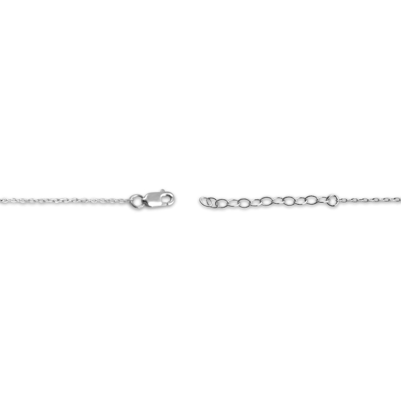 Main Image 3 of Black & White Diamond Circle Station Anklet 1/20 ct tw Sterling Silver 10.25&quot;