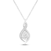 Thumbnail Image 1 of Multi-Diamond Milgrain Swirl Necklace 1/6 ct tw Sterling Silver