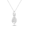 Thumbnail Image 2 of Multi-Diamond Milgrain Swirl Necklace 1/6 ct tw Sterling Silver