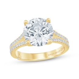 Monique Lhuillier Bliss Round-Cut Lab-Grown Diamond Engagement Ring 4-1/3 ct tw 18K Yellow Gold