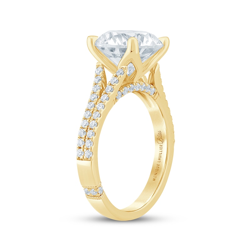 Main Image 2 of Monique Lhuillier Bliss Round-Cut Lab-Grown Diamond Engagement Ring 4-1/3 ct tw 18K Yellow Gold