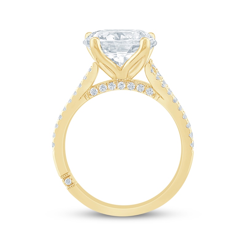 Main Image 3 of Monique Lhuillier Bliss Round-Cut Lab-Grown Diamond Engagement Ring 4-1/3 ct tw 18K Yellow Gold