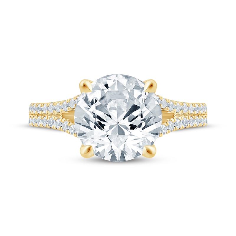 Main Image 4 of Monique Lhuillier Bliss Round-Cut Lab-Grown Diamond Engagement Ring 4-1/3 ct tw 18K Yellow Gold