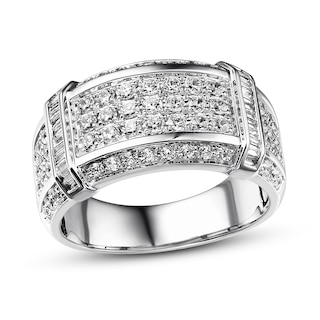 Solitaire Baguette Diamond Mens Wedding Band 14k White Gold 6 5mm Ring 0 15ct Ebay