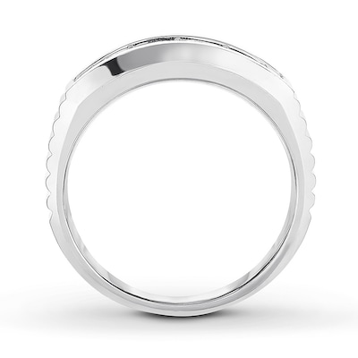 Men's Diamond Wedding Band 1 ct tw Round-cut 10K White Gold | Kay