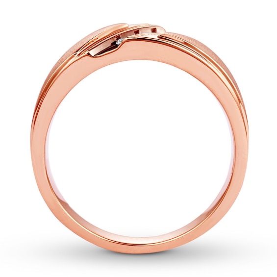 Men's Wedding Band 1/10 ct tw Diamonds 10K Rose Gold | Kay