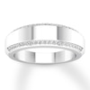 Thumbnail Image 1 of Men's Diamond Wedding Band 1/3 ct tw Round-cut 14K White Gold