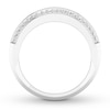 Thumbnail Image 2 of Men's Diamond Wedding Band 1/3 ct tw Round-cut 14K White Gold