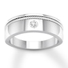 Thumbnail Image 0 of Men's Diamond Solitaire Ring 1/6 ct Round-cut 14K White Gold