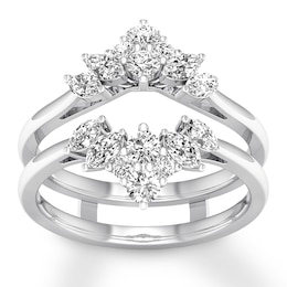 Now + Forever Diamond Enhancer Ring 3/4 ct tw Round/Marquise 14K White Gold