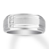 Thumbnail Image 1 of Men's Diamond Wedding Band 1/10 ct tw Round-cut 10K White Gold