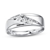 Thumbnail Image 1 of Men's Diamond Wedding Band 1/3 ct tw Round-cut 10K White Gold