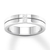 Thumbnail Image 1 of Men's Diamond Wedding Band 1/5 ct tw Square 14K White Gold