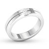 Thumbnail Image 4 of Men's Diamond Wedding Band 1/5 ct tw Square 14K White Gold