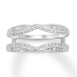 Now + Forever Diamond Enhancer Ring 1/3 ct tw Round-cut 14K White Gold