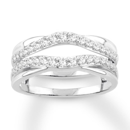 Now + Forever Diamond Enhancer Ring 1/2 ct tw Round-cut 14K White Gold