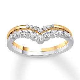 Now + Forever Diamond Enhancer Rings 1/5 ct tw Round-cut 14K Two-Tone Gold