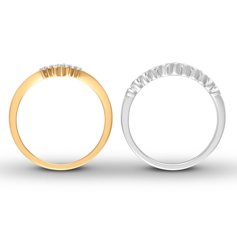 Main Image 3 of Now + Forever Diamond Enhancer Rings 1/5 ct tw Round-cut 14K Two-Tone Gold