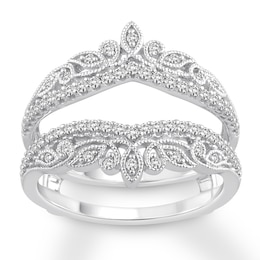 Now + Forever Diamond Enhancer Ring 3/8 ct tw Round-cut 14K White Gold