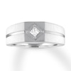 Thumbnail Image 0 of Men's Diamond Solitaire Ring 1/5 Carat Square-cut 14K White Gold