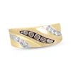 Thumbnail Image 1 of Men’s Brown and White Diamond Ring 1/2 ct tw 10K Yellow Gold