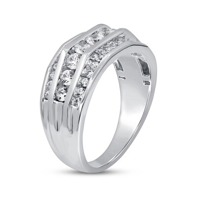 Men's Diamond Wedding Ring 1-1/2 ct tw 10K White Gold | Kay