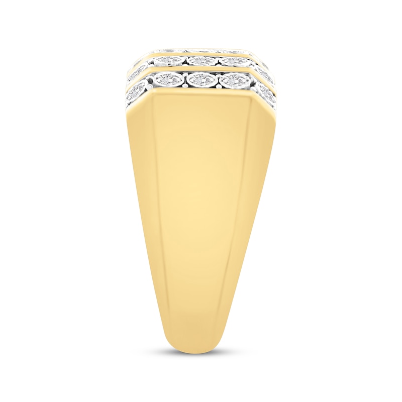 Main Image 2 of Men's Diamond Fashion Ring 1 ct tw Round-cut 10K Yellow Gold