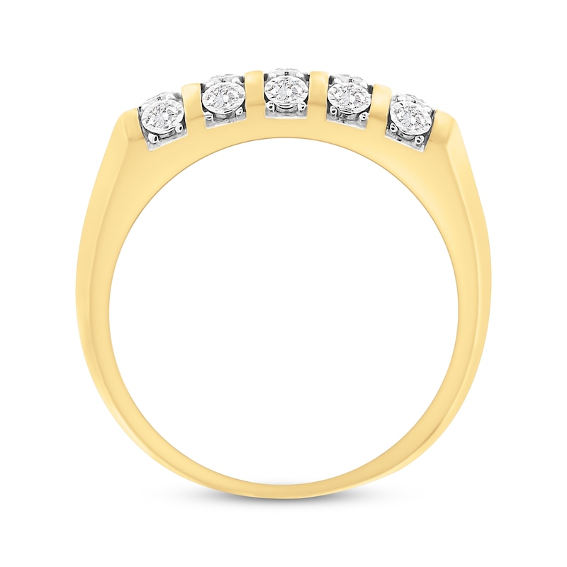 Main Image 3 of Men's Diamond Fashion Ring 1 ct tw Round-cut 10K Yellow Gold