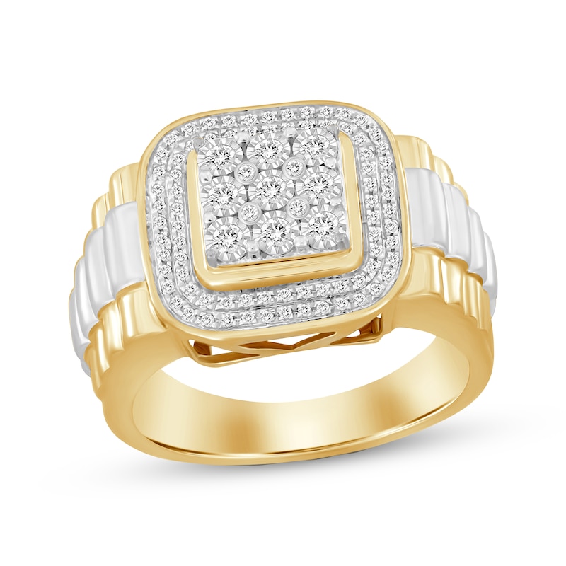 Men's Diamond Fashion Ring 1/4 ct tw Round-cut 10K Two-Tone Gold