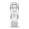 Thumbnail Image 1 of Men's Diamond Wedding Band 1 ct tw Round-cut 14K White Gold