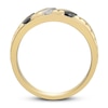 Thumbnail Image 3 of Men's Black & White Diamond Wedding Band 1/2 ct tw Round-cut 10K Yellow Gold